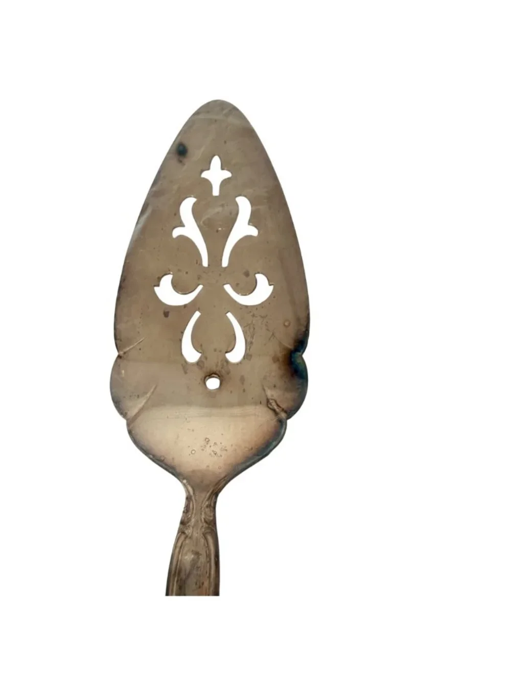 International Silver Cake Pie Server VTG Ornate Handle Filigree Blade Silverplat